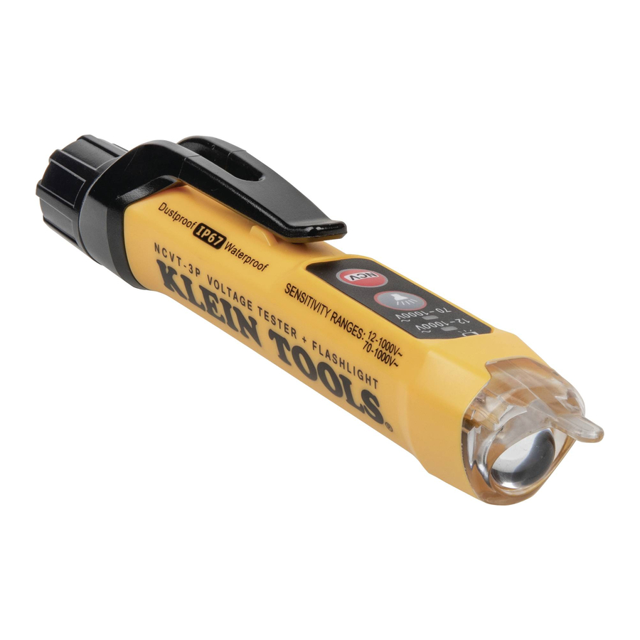 Klein Tools NCVT-3P - Dual-range Non-Contact Voltage Tester with Flashlight Manual