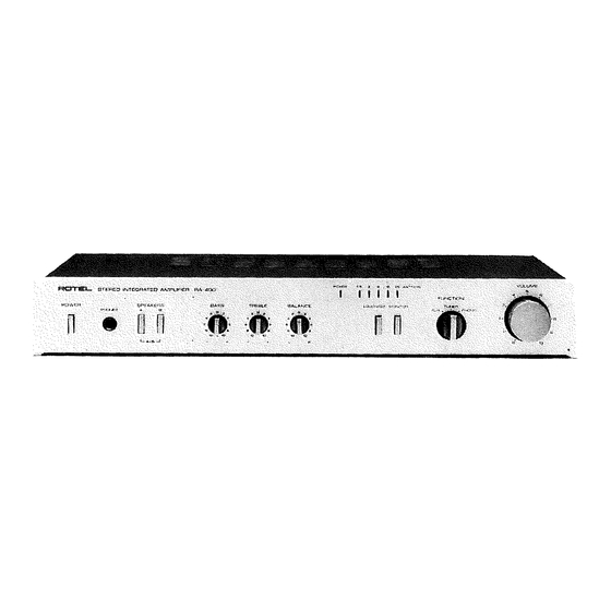 Rotel RA-400 Owner's Manual