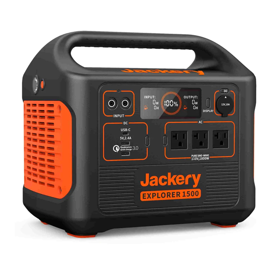 JACKERY EXPLORER 1500 USER MANUAL Pdf Download | ManualsLib