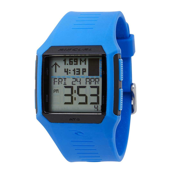 Rip curl FUNCTION. PRE-PROGRAMMED TIDE WITH TIMER, CHRONOGRAPH, ALARM, LIGHT, DST, POWER SAVE Manual