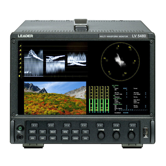 Leader LV 5480 Series Function Menu Explanations