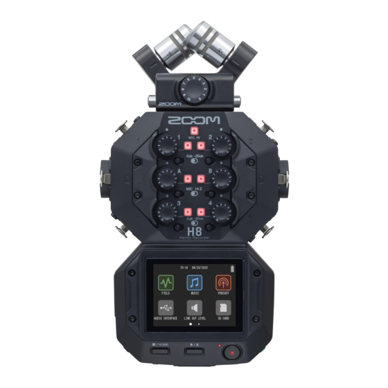 ZOOM H8 OPERATION MANUAL Pdf Download ManualsLib