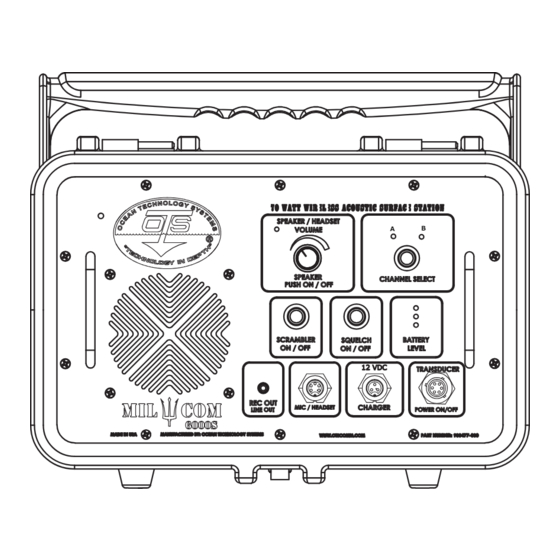 Ocean Technology Systems MilCom Surface Station 6000S Manuals