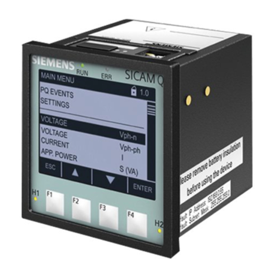 Siemens SICAM Q100 7KG95 Series Manuals