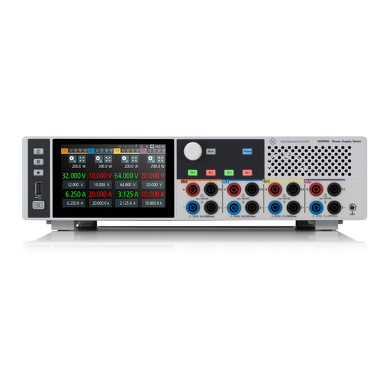 Rohde & Schwarz R&S NGP800 Getting Started