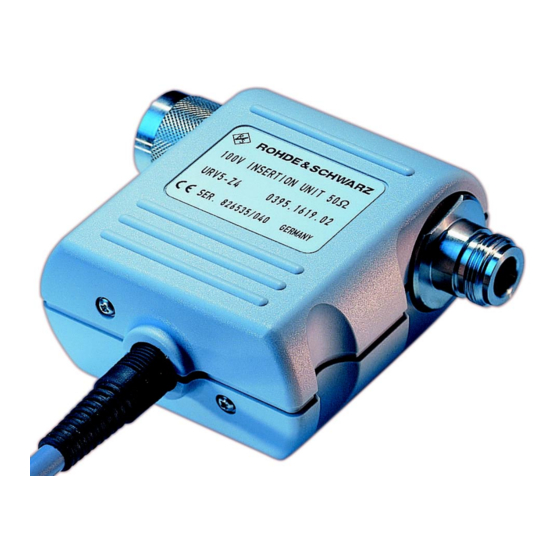 Rohde & Schwarz URV5-Z1 Manual