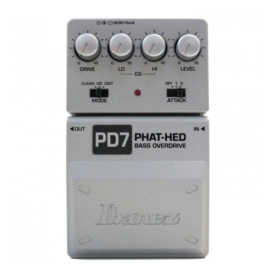 Ibanez Tone-Lok PD7 PHAT-HED Owner's Manual