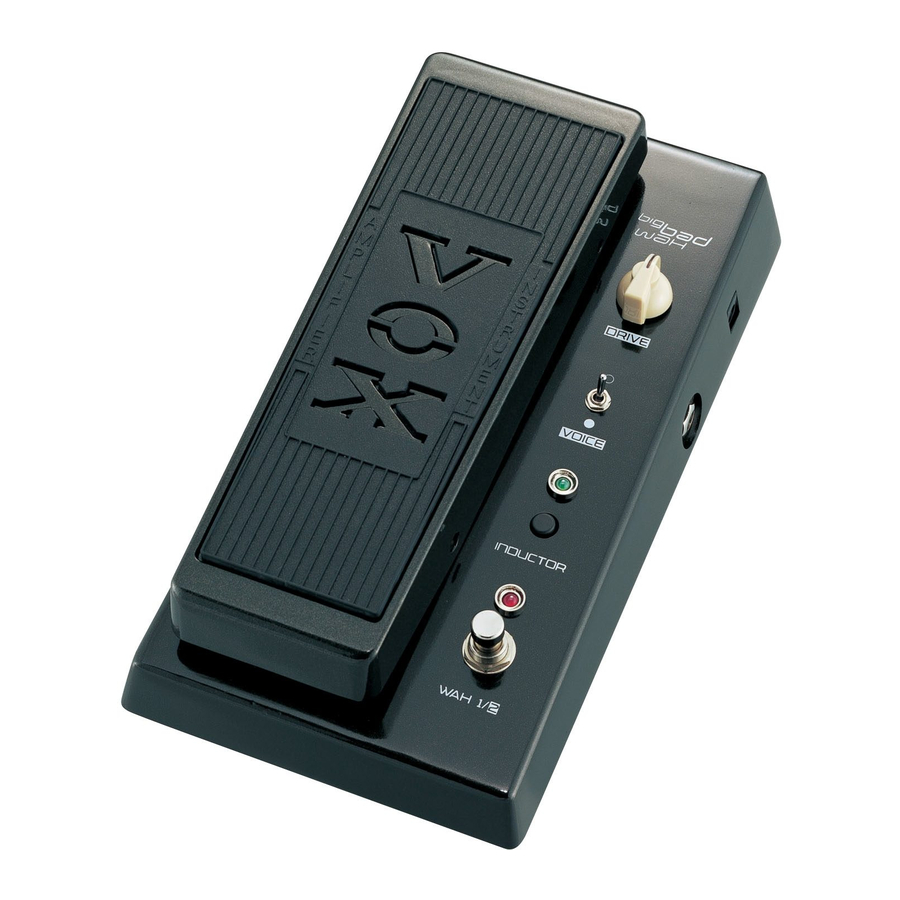 VOX DUAL WAH PEDAL OWNER'S MANUAL Pdf Download ManualsLib