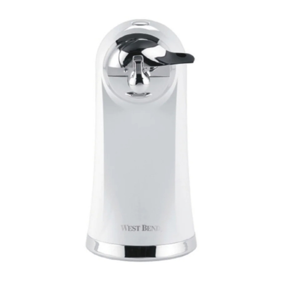 WEST BEND ELECTRIC CAN OPENER INSTRUCTION MANUAL Pdf Download ManualsLib