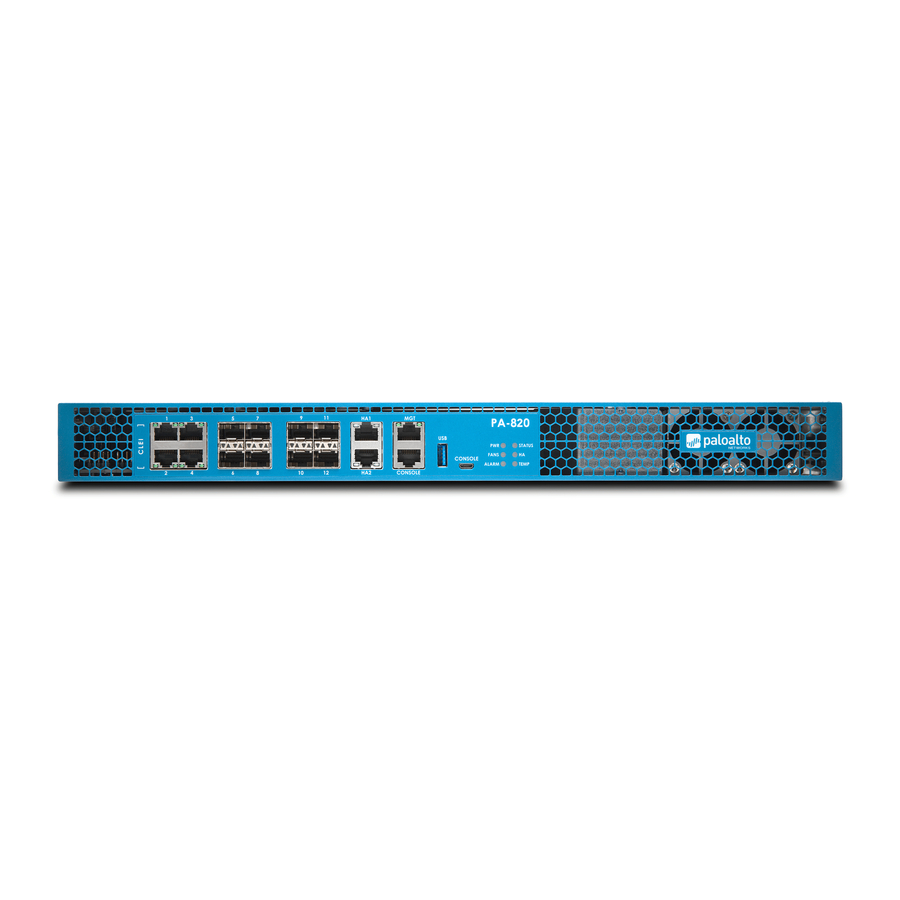 PaloAlto Networks PA-800 SERIES Quick Start Manual