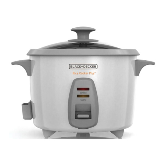 Black and Decker Rice Cooker Instructions - RC3406 