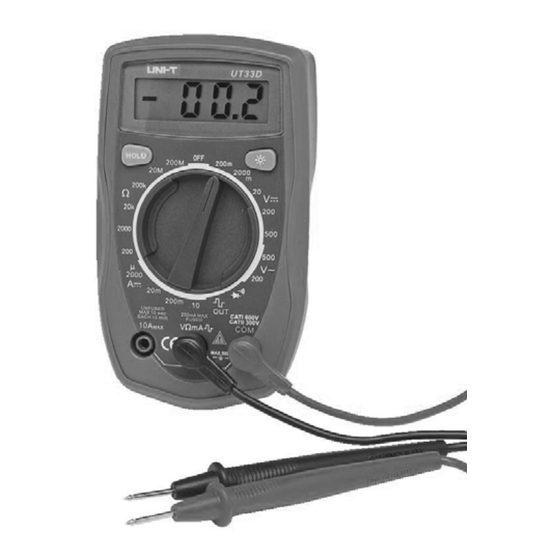 Jula UT33D Digital Multimeter Manuals