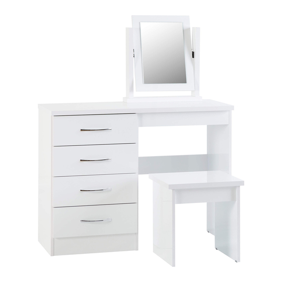 Seconique NEVADA DRESSING TABLE SET Assembly Instructions Manual