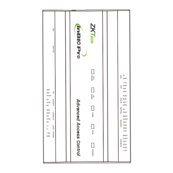 ZKTeco InBio Pro Plus Series Quick Start Manual