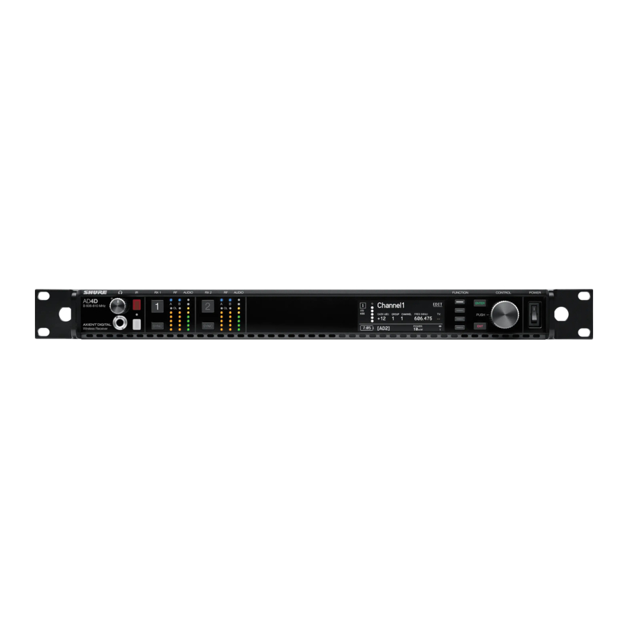 Shure AD4D - Dual Channel Receiver Manual