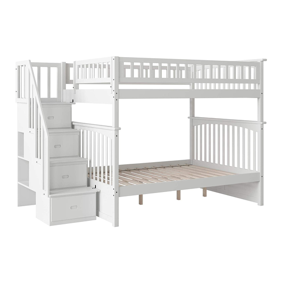 Atlantic Furniture Columbia model twin full Staircase bunk bed kids bedroom  furniture. Atlantic furniture brand twin full bunkbeds and columbia bunk  beds with stairs steps and stairway in Antique Walnut, White Natural