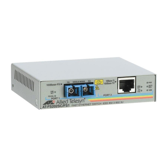 ALLIED TELESIS AT-FS201 INSTALLATION MANUAL Pdf Download | ManualsLib