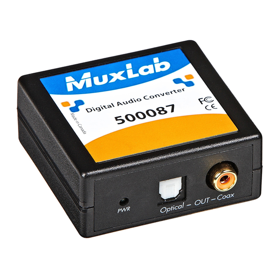 MUXLAB 500087 QUICK INSTALLATION MANUAL Pdf Download | ManualsLib