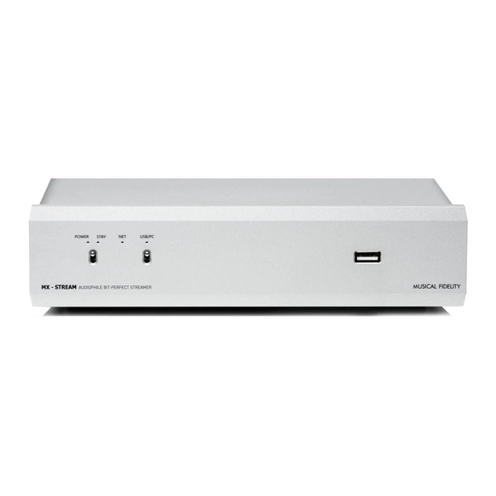 Musical Fidelity MX-Stream Technical Information