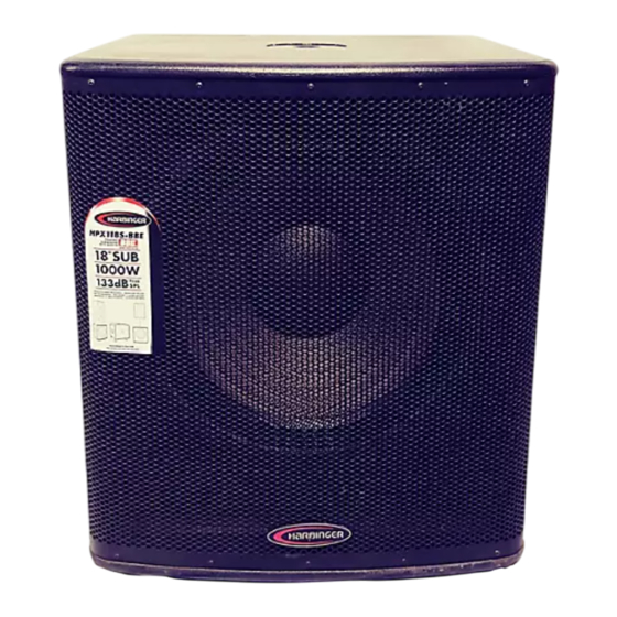 Harbinger HPX215 - BBE Owner's Manual