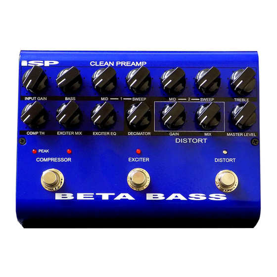iSP Beta Bass Owner's Manual
