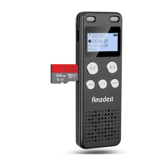 AMZDEST DIGITAL VOICE RECORDER USER MANUAL Pdf Download ManualsLib
