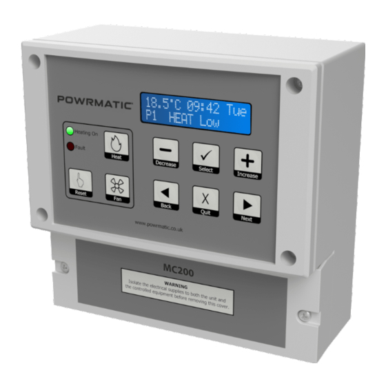 POWRMATIC FUELSAVER MC200 INSTALLATION AND SETTING INSTRUCTIONS MANUAL