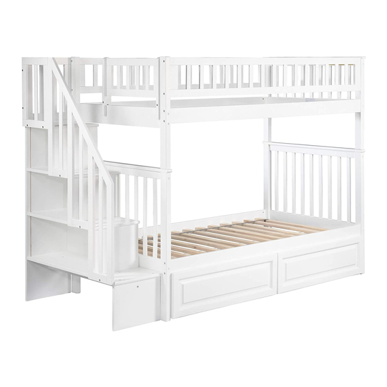 ATLANTIC FURNITURE WOODLAND STAIRCASE BOOKSHELF BUNK BED ASSEMBLY