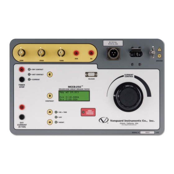 VANGUARD INSTRUMENTS MCCB250 USER MANUAL Pdf Download ManualsLib