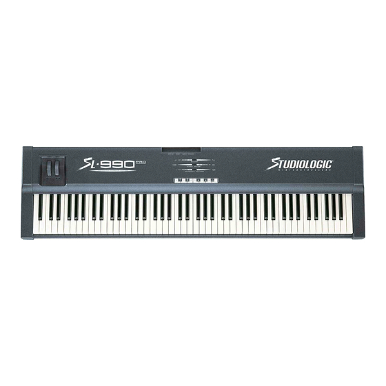 Studiologic SL-990 PRO Quick Start Manual