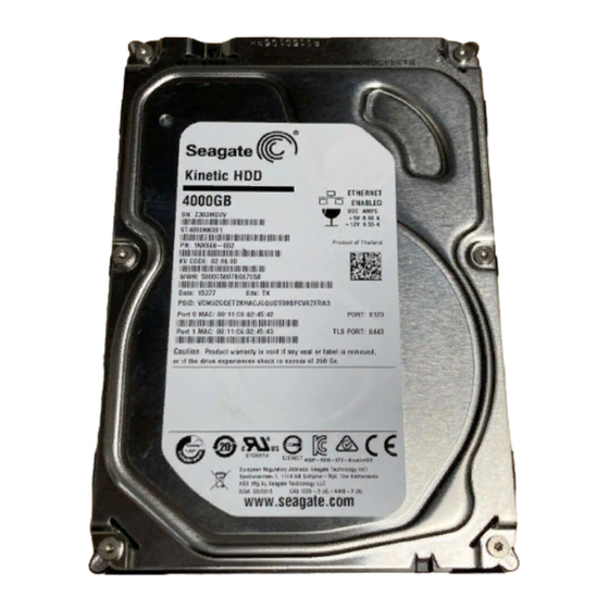 Seagate ST4000NK001 Kinetic Manuals