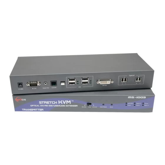 opticis DVI/USB/RS-232 and Audio Optical Extender User Manual