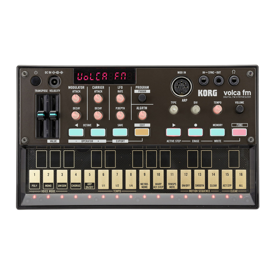 Korg Volca fm Owner's Manual