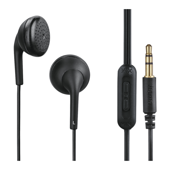 Hama Tubby Wired In-Ear Headphones Manuals