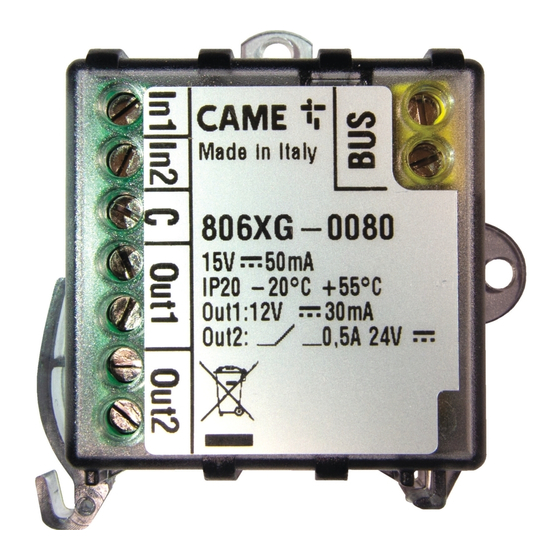 CAME 806XG-0080 Manuals