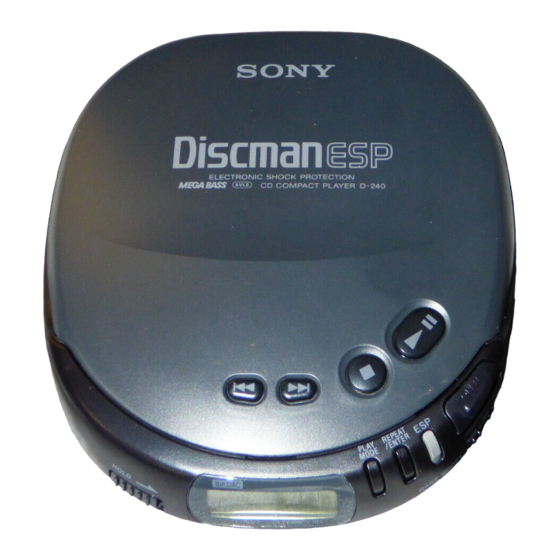 Sony D-240/D-242CK/D-242SK/D-245/D-247 Operating Instructions