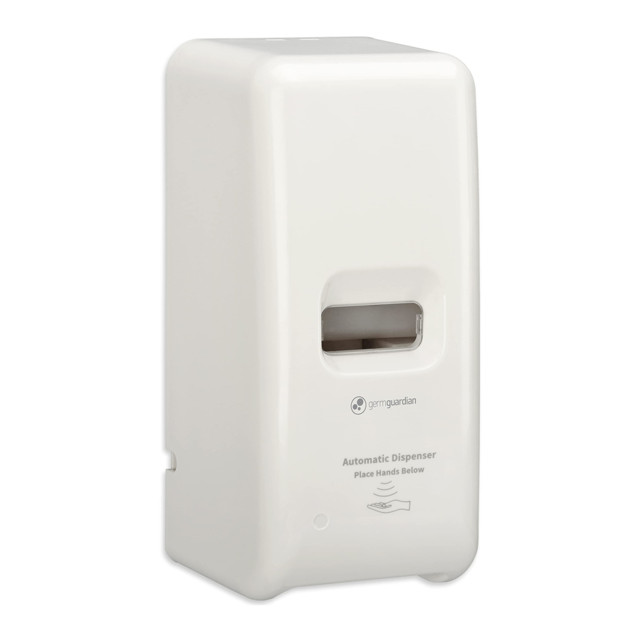 Guardian SD495 - PureGuardian 1000ml Automatic Hands Free Soap and Sanitizer Wall Mounted Dispenser Manual