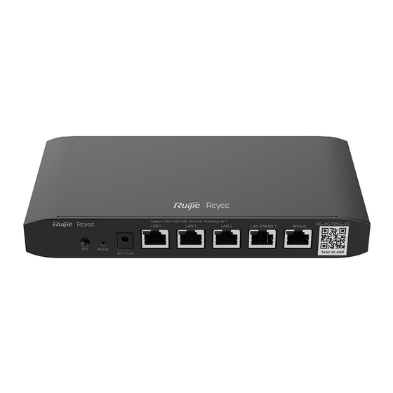 Ruijie Reyee RG-EG105G-V3 Hardware  Installation And Reference Manual