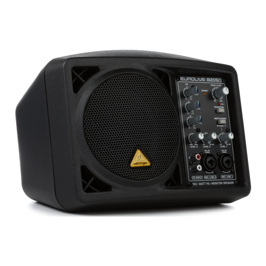 Behringer EUROLIVE B205D Manual