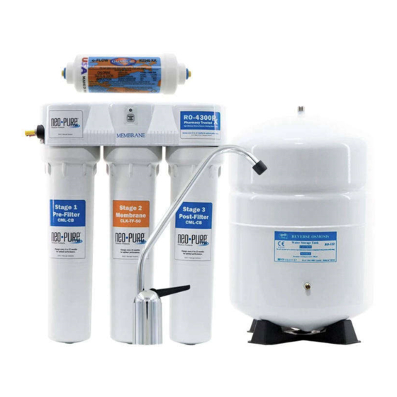 Neo-Pure RO-4300Rx Filtration System Manuals