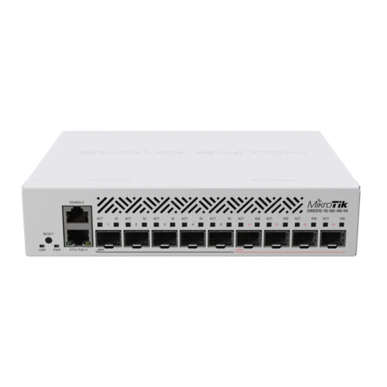 MikroTik CRS310-1G-5S-4S+IN Quick Manual