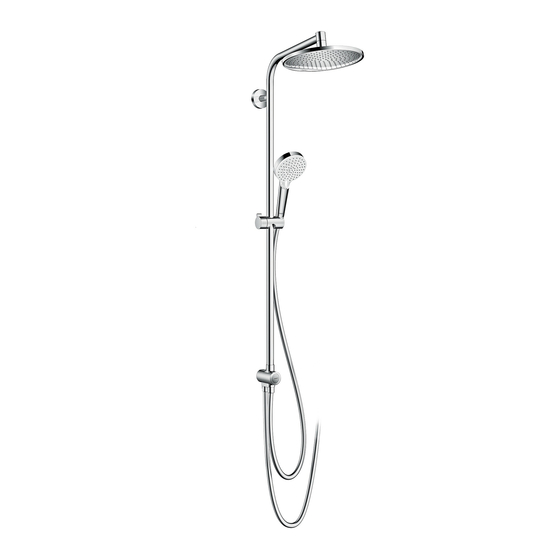 Hans Grohe Crometta S 240 1jet Showerpipe Reno EcoSmart Instructions For Use/Assembly Instructions