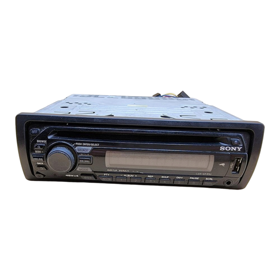 Sony CDX-GT31U Operating Instructions Manual