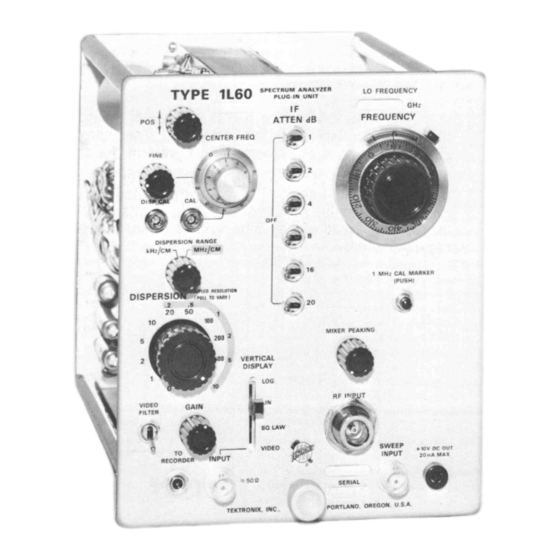 Tektronix 1L60 Instruction Manual