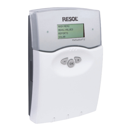 Resol DeltaSol E Mounting, Connection, Operation