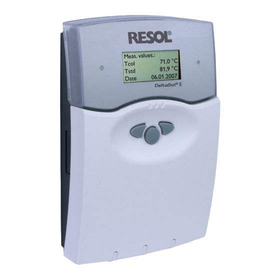 Resol DeltaSol E Manual
