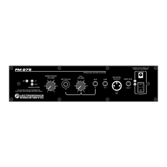 Lectrosonics FM-AV4 Operating And Troubleshooting Manual