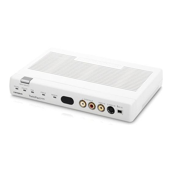 Canopus TwinPact 100 User Manual