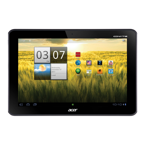 Acer ICONIA Tab A200 16GB Manuals