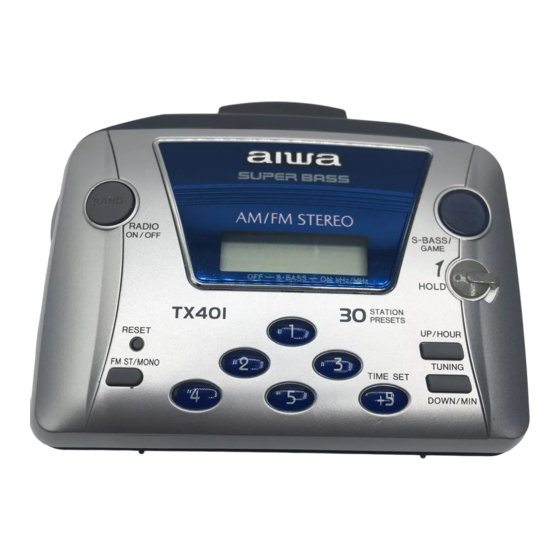 Aiwa HS-TX401 Operating Instructions Manual